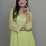 Mint Lime - Handblock Printed Kota Doriya Coord Set