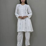 white french Knot work  Coord set