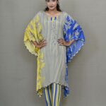 Azure Bloom Kaftan Contemporary Coord set