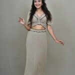 Ruched blouse with straight skirt co-ord