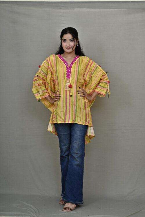 Multi Colour Stripes Short Kaftan