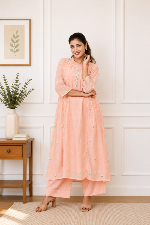 Peach Contemporary Coord set